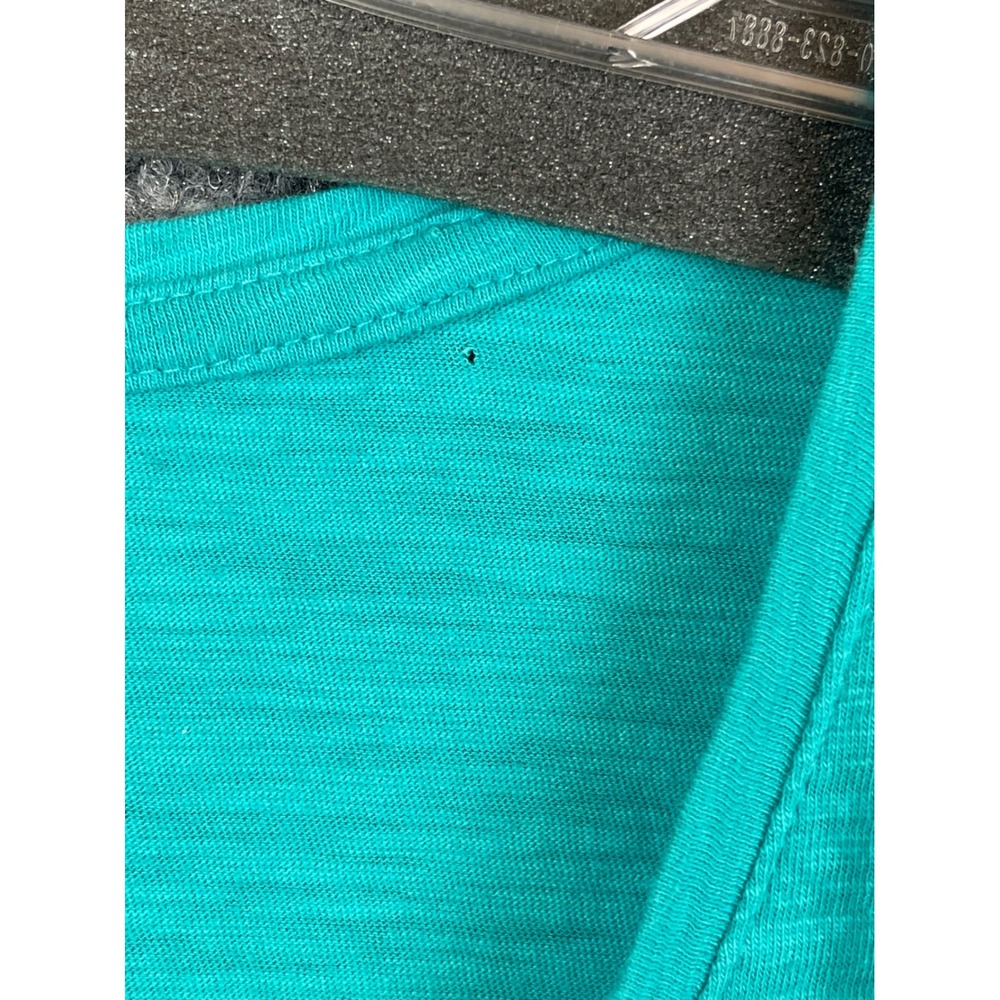 Catherines T-Shirt Women's 2X Teal Good Sequined Fish V-Neck Knit Cotton - Picture 4 of 13